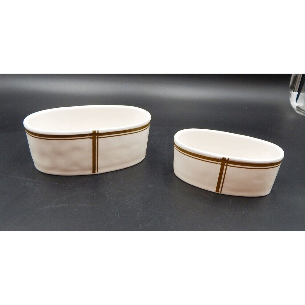 Rae Dunn French Sketch Boutique Pastry Oval Ramekins Set of 2 By Magenta